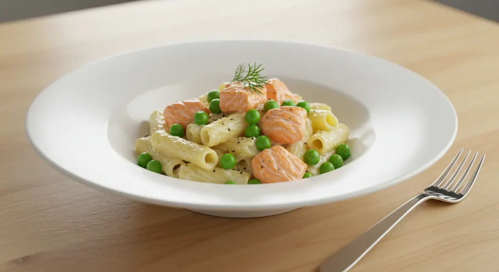 Pasta with Salmon Peas