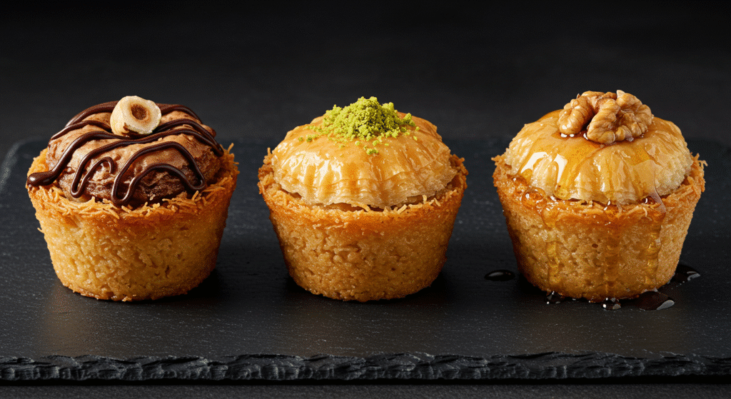  Three creative baklava dessert cup variations including chocolate and vegan options