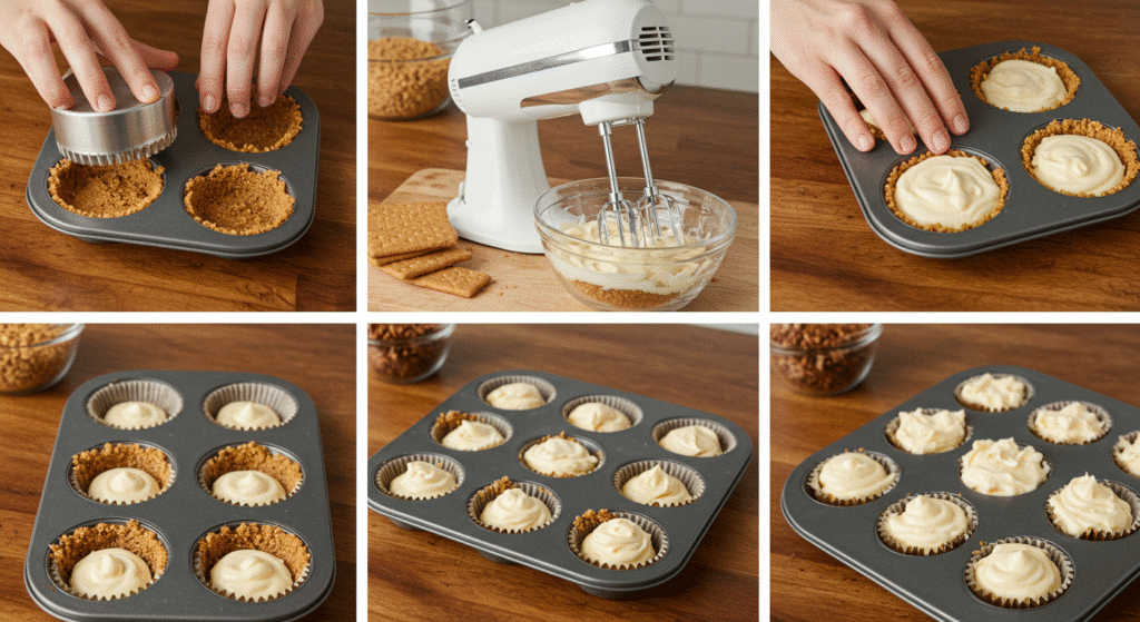 Step-by-step preparation process for high-protein cheesecake cups